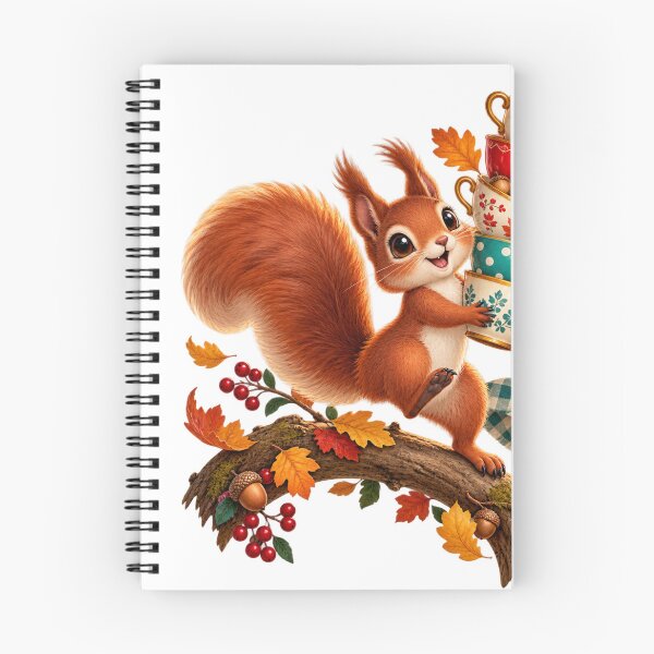 Item preview, Cute Red Squirrel Autumn Tea Picnic Animal Illustration for Shirts Stickers Mugs and Gifts designed and sold by Oddly Tiny Zoo.