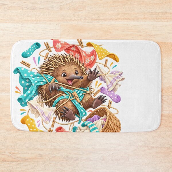 Item preview, Funny Echidna Laundry Line Chaos Animal Illustration for Shirts Stickers Mugs and Gifts designed and sold by Oddly Tiny Zoo.