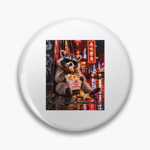 Item preview, Raccoon Eating Crab Rangoon on the Street Funny Meme designed and sold by WeirdlyMild.