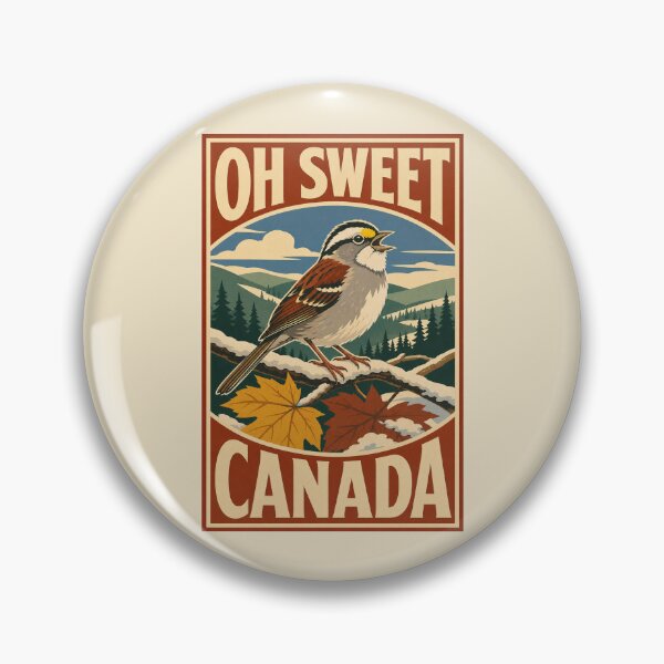 Artikelvorschau, Weißkehlsperling Oh Sweet Canada Vintage Reiseplakat Vogel entworfen und verkauft von shifumart.