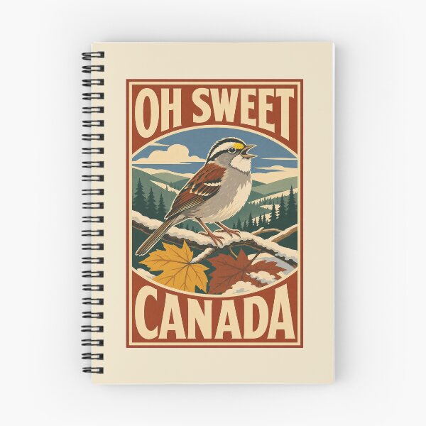 Item preview, White Throated Sparrow Oh Sweet Canada Vintage Travel Poster Bird designed and sold by shifumart.