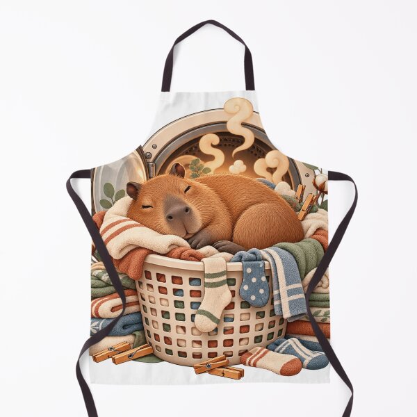 Item preview, Sleepy Capybara Laundry Basket Nap Animal Illustration for Shirts Stickers Mugs and Gifts designed and sold by The Tired Animal Club.