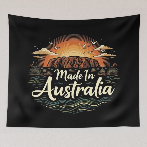 Aperçu de l'œuvre Made in Australia Uluru Sunset - Outback Heritage Design créée et vendue par Lucid Dream Pixel.