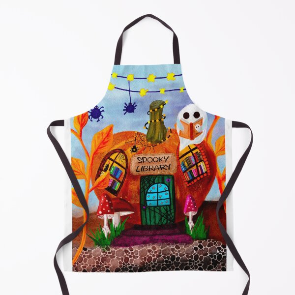 Item preview, Spooky Pumpkin Library with Reading Ghost designed and sold by Salomėja MayBeeInk.