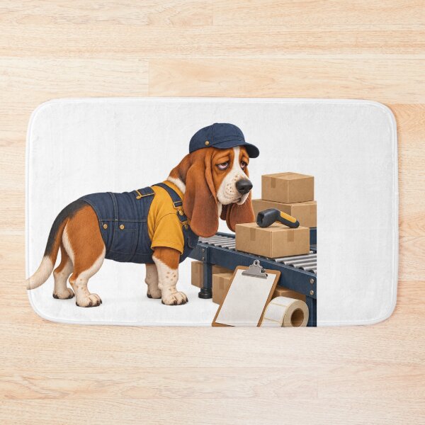 Item preview, Tired Basset Hound Inventory Shift Animal Illustration for Shirts Stickers Mugs and Gifts designed and sold by The Tired Animal Club.