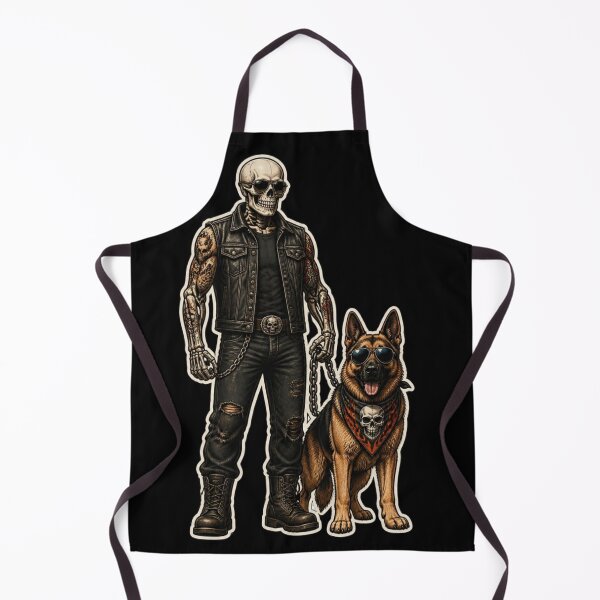 Item preview, Biker Skeleton Dog Dad German Shepherd Halloween Art designed and sold by gushtera.