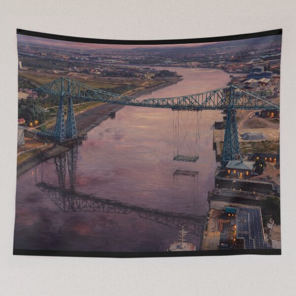 Item preview, Middlesbrough Transporter Bridge, River Tees Dusk Art designed and sold by ArtworkNorth.