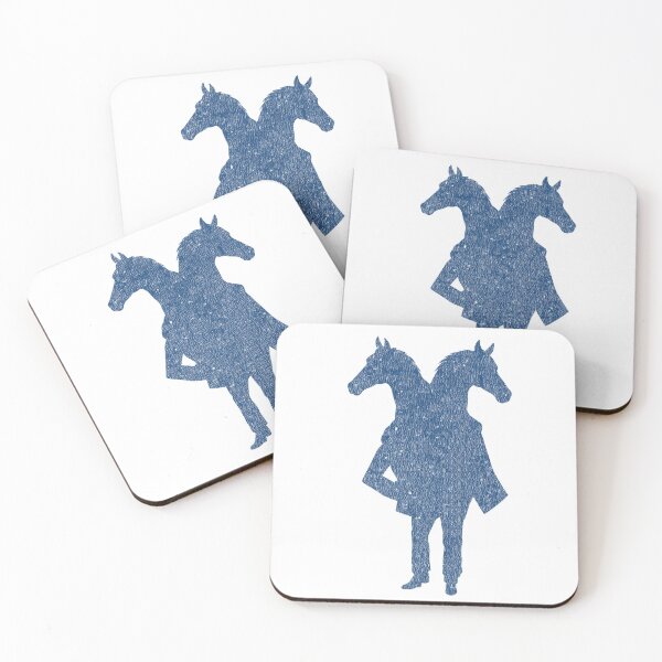 Item preview, Surreal Two Headed Horse Silhouette - Distressed Blue Art designed and sold by TheDisloyalists.
