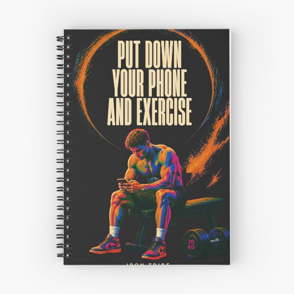 Item preview, Put Down Your Phone and Exercise – Funny Gym Workout Motivation designed and sold by Sparkofart07.
