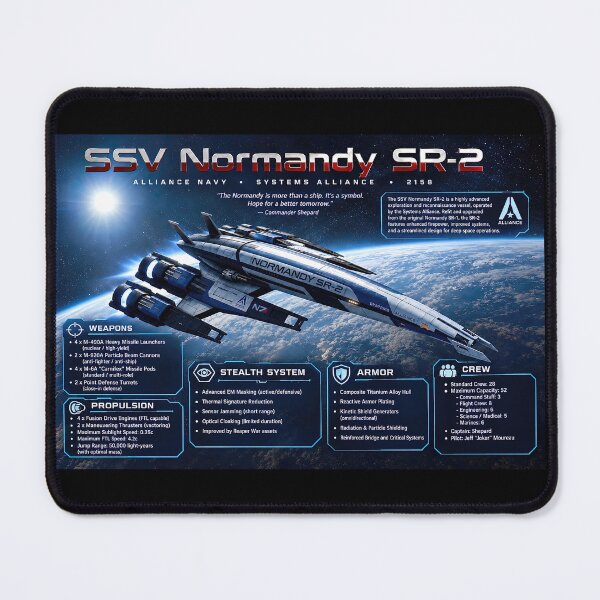 Item preview, SSV Normandy SR-2 Technical Blueprint Schematics & Specifications Art designed and sold by The Funky Sprunki.