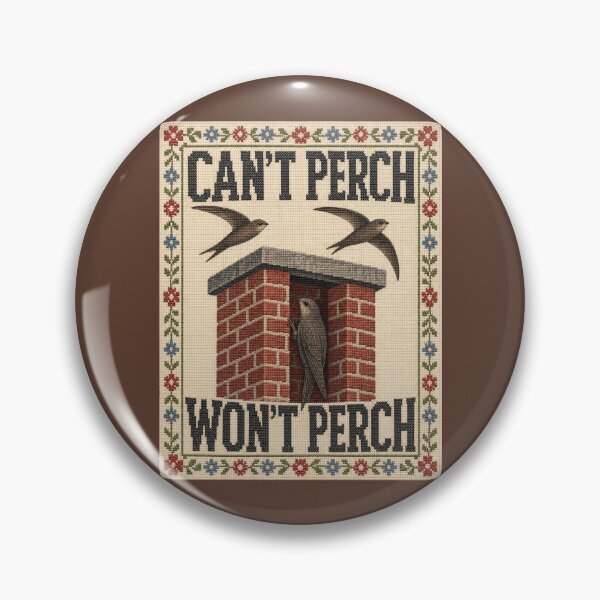 Item preview, Chimney Swift Cant Perch Wont Perch Cross Stitch Funny Bird designed and sold by shifumart.