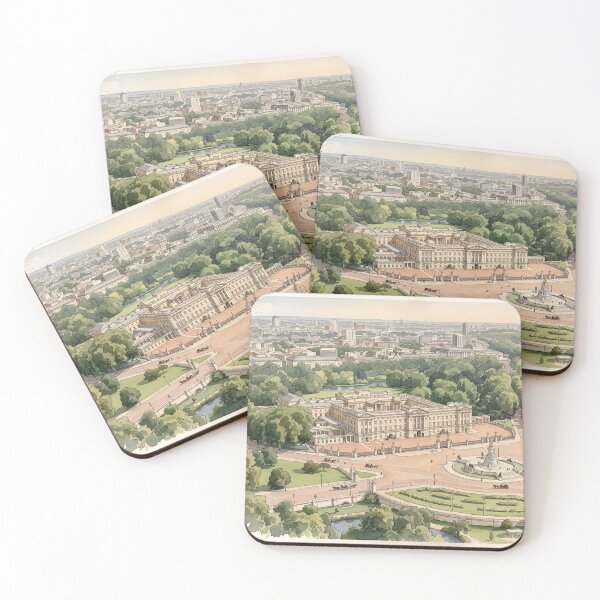 Item preview, Buckingham Palace Aerial View Watercolour - Historic London Landmark designed and sold by ArtworkNorth.