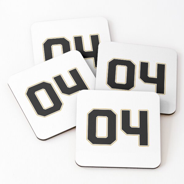 Item preview, 04 | Jersey Number 04 | Shirt Number 04 (Black / Gold) designed and sold by STUDIO-72.