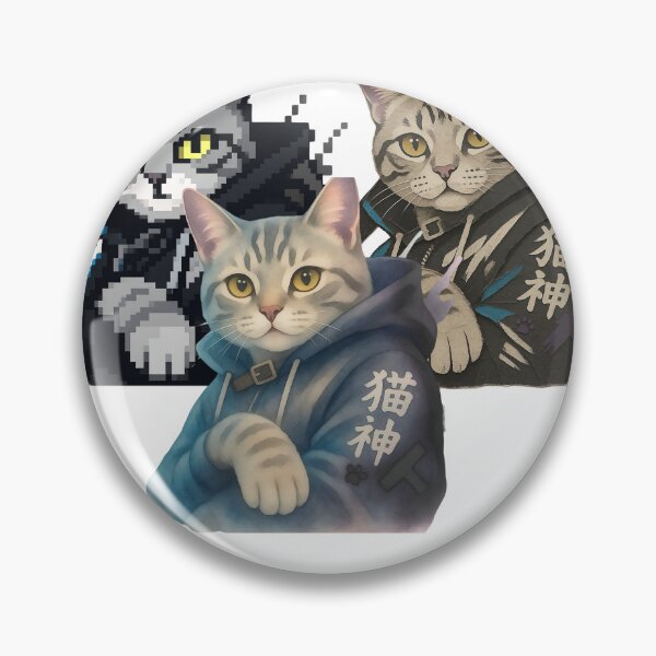 Item preview,  Three Cat Gods — Pixel Art & Anime Cat Trio designed and sold by TheSweetStack.