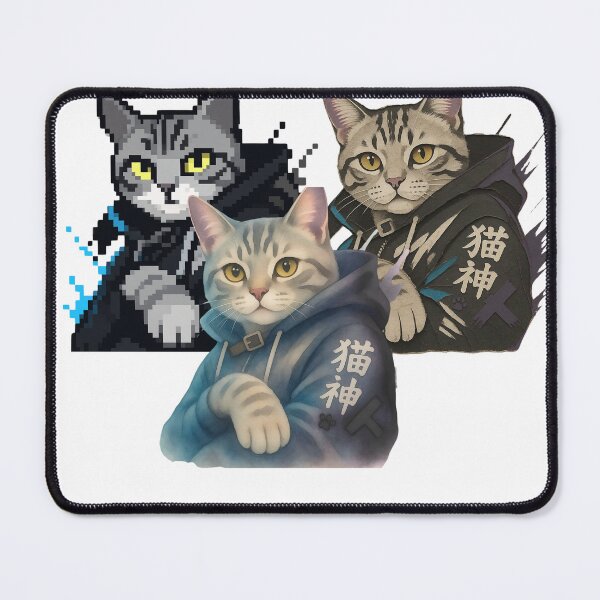 Item preview, Three Cat Gods — Pixel Art & Anime Cat Trio designed and sold by TheSweetStack.