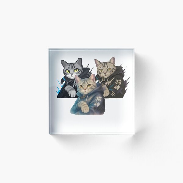 Item preview,  Three Cat Gods — Pixel Art & Anime Cat Trio designed and sold by TheSweetStack.