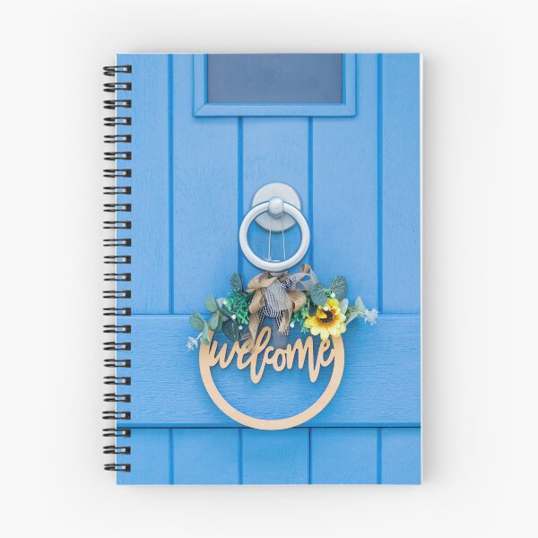 Item preview, Welcome Wreath With Sunflower On Bright Blue Door With Silver Knocker And Rustic Ribbon designed and sold by Nmallia.