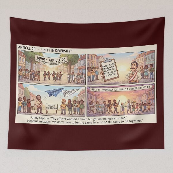 Item preview, Diversity unites: Article 20 of the Universal Declaration of Human Rights designed and sold by Mianku | Für das Leben.