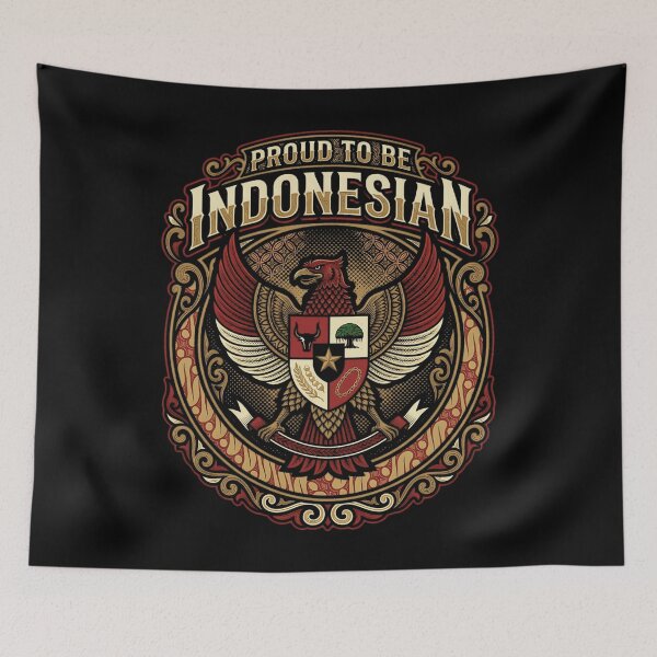 Item preview, Proud to Be Indonesian - Garuda Eagle Batik Heritage Crest designed and sold by Lucid Dream Pixel.