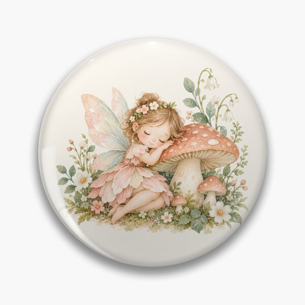 Item preview, Sleeping Fairy on Mushroom Watercolor Cottagecore Art designed and sold by looplandger.