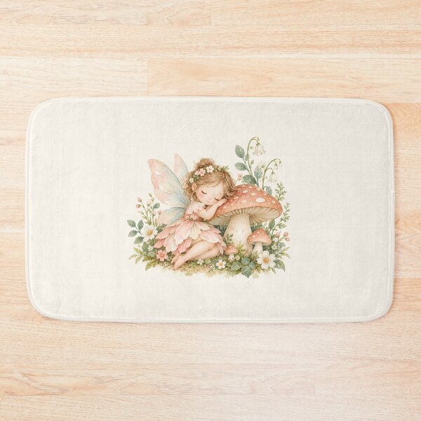 Item preview, Sleeping Fairy on Mushroom Watercolor Cottagecore Art designed and sold by looplandger.