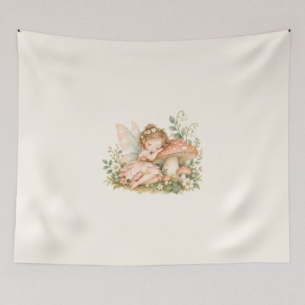 Item preview, Sleeping Fairy on Mushroom Watercolor Cottagecore Art designed and sold by looplandger.
