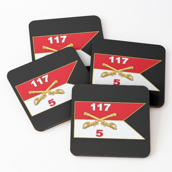Item preview, Army - 5th Squadron, 117th Cavalry Regiment - Guidon  Flat - 3D - Transparent designed and sold by Military Insignia Products.