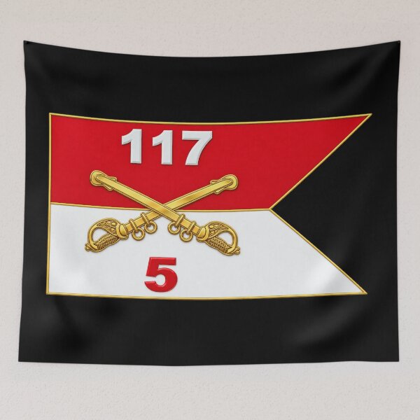 Item preview, Army - 5th Squadron, 117th Cavalry Regiment - Guidon  Flat - 3D - Transparent designed and sold by Military Insignia Products.