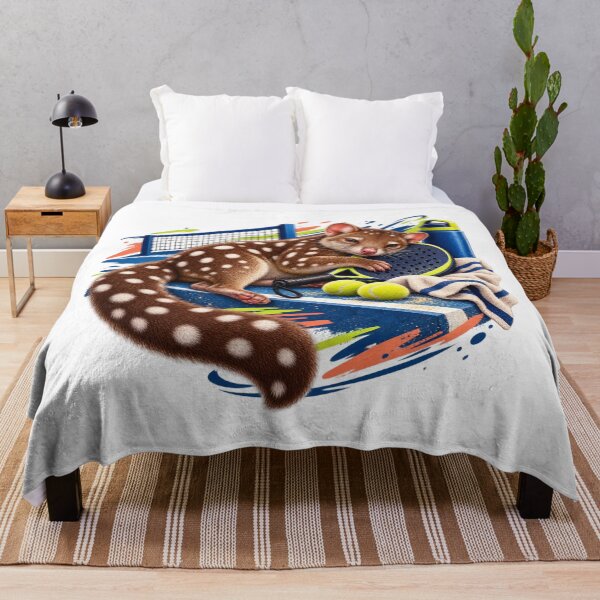 Item preview, Tired Spotted Tail Quoll Padel Court Animal Illustration for Shirts Stickers Mugs and Gifts designed and sold by The Tired Animal Club.