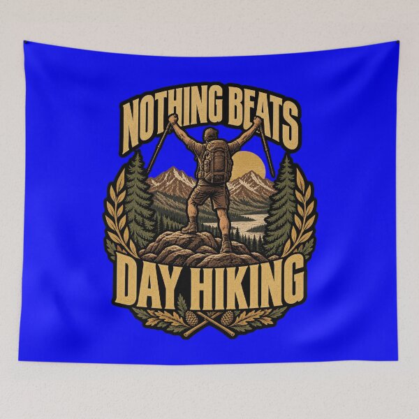 Item preview, Outdoor Adventure Quote Nothing Beats Day Hiking Art Design designed and sold by fantasticdesign.