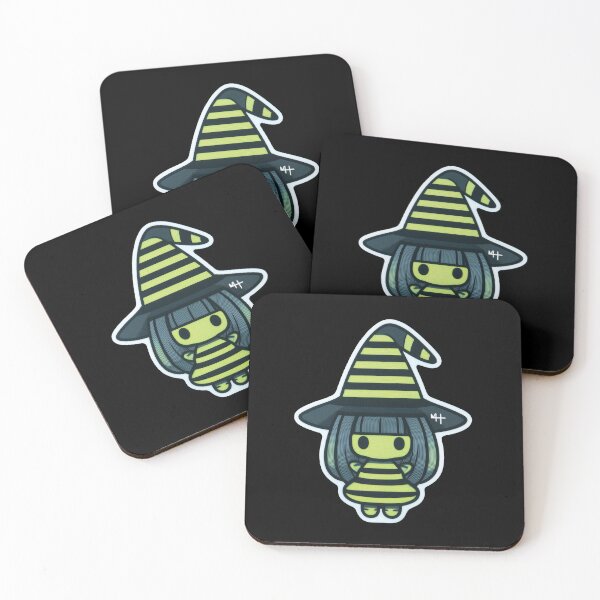 Item preview, Kawaii Lime & Black Witch Doll - Spooky Cute Alternative Sticker designed and sold by Audra-studio.