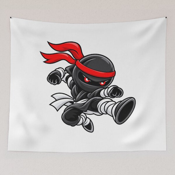 Item preview, Chibi Ninja Flying Kick – Black Ninja designed and sold by Chibi Ninja Squad.