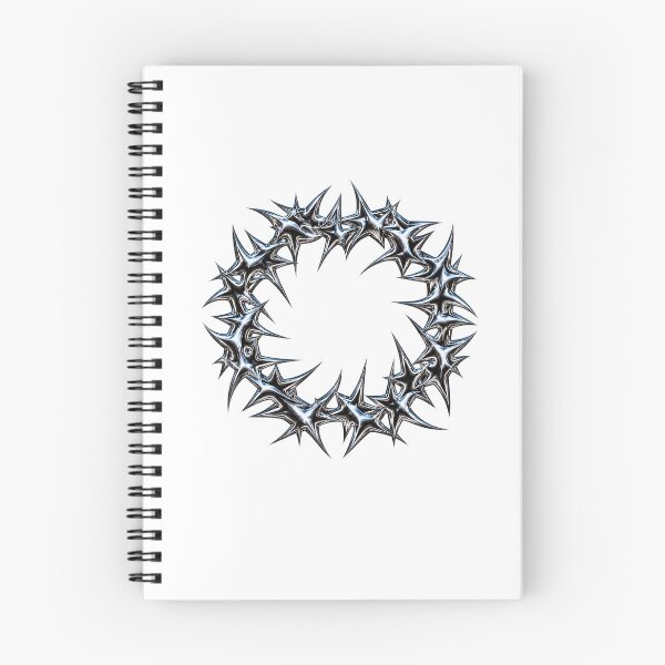 Item preview, Chrome Tribal Thorn Wreath – Y2K Cyber Gothic Metallic Ring designed and sold by FileFlowStudio.