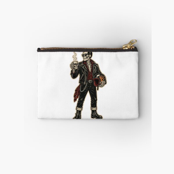 Item preview, Vintage Biker Skeleton Coffee Barista Halloween Art designed and sold by gushtera.