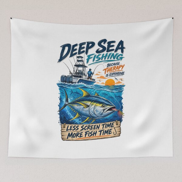Item preview, Deep Sea Fishing – Less Screen Time More Fish Time designed and sold by SidTastic .