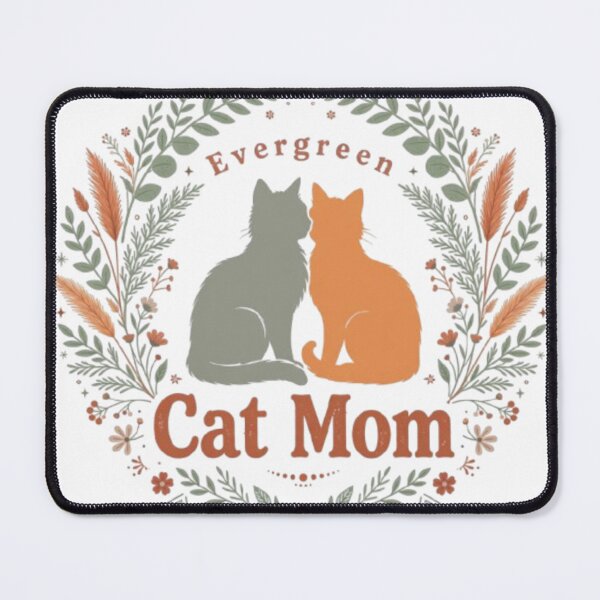 Item preview, Cat Mom Retro Floral Boho Sage Terracotta Cute Cats designed and sold by ReginaNunn.