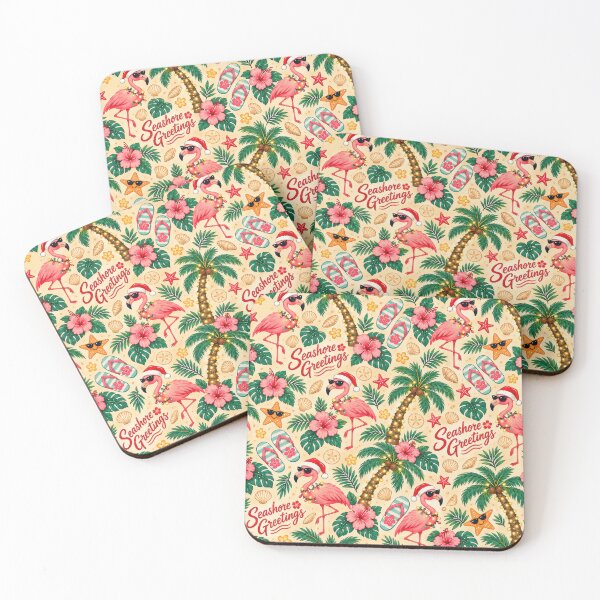 Item preview, Tropical Christmas with Flamingos and Palm Trees designed and sold by Maria Dryfhout.