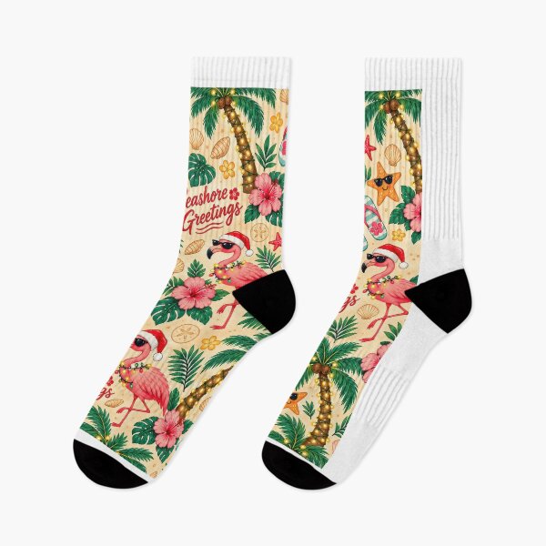 Item preview, Tropical Christmas with Flamingos and Palm Trees designed and sold by Maria Dryfhout.