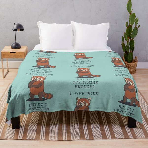 Item preview, Red Panda Overthinker Funny Thinking Quote designed and sold by d247.