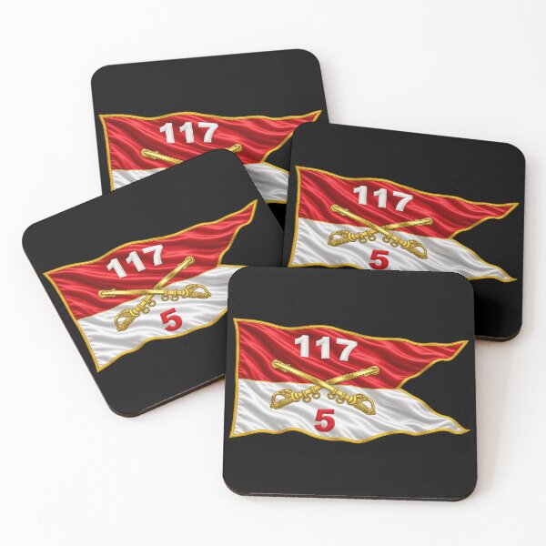 Item preview, Army - 5th Squadron, 117th Cavalry Regiment - Guidon  Waving - 3D - Transparent designed and sold by Military Insignia Products.