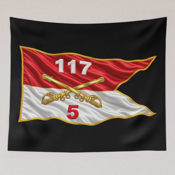 Item preview, Army - 5th Squadron, 117th Cavalry Regiment - Guidon  Waving - 3D - Transparent designed and sold by Military Insignia Products.