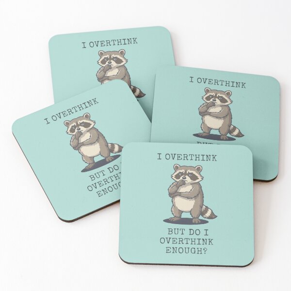 Item preview, Funny Raccoon Overthinker Questioning Thoughts designed and sold by d247.