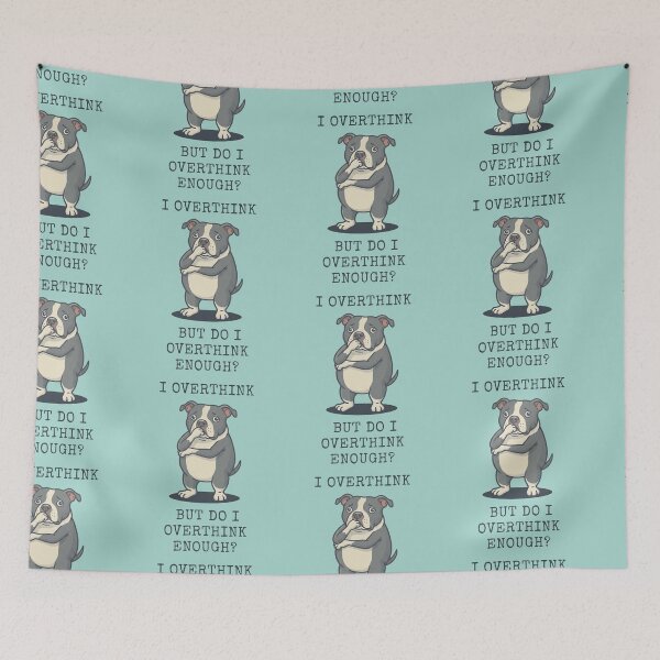 Item preview, Overthinking Pitbull Dog Funny Anxiety Meme designed and sold by d247.