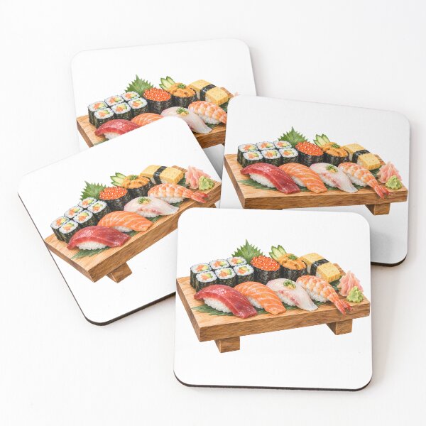 Item preview, Japanese Sushi Watercolor Illustration designed and sold by BetweenForms.