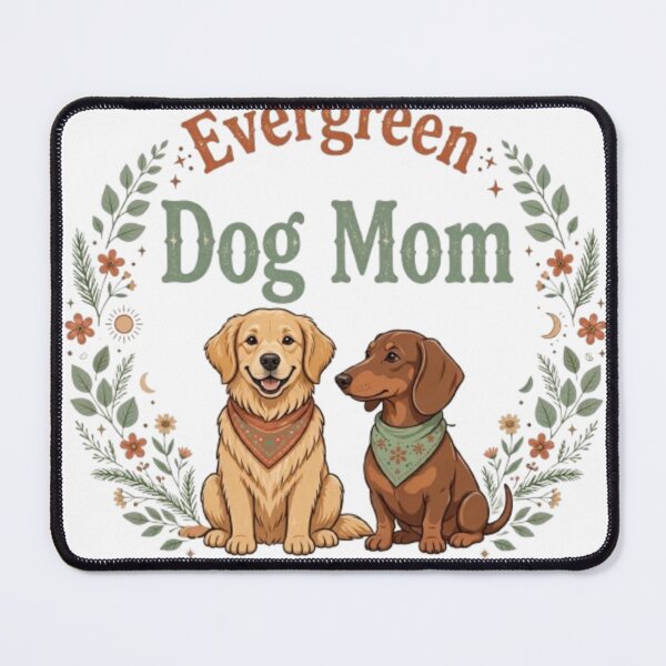 Item preview, Evergreen Dog Mom Golden Retriever Dachshund Boho Floral Wreath designed and sold by ReginaNunn.