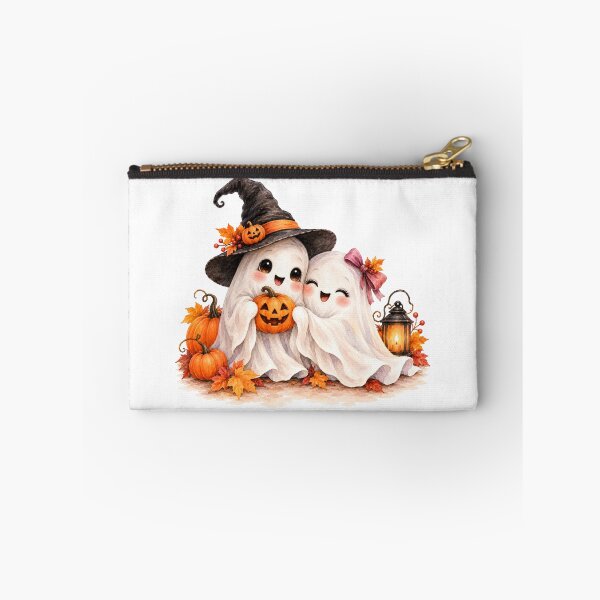 Item preview, Two Cute Halloween Ghosts with Pumpkin designed and sold by Blink Art Studio.