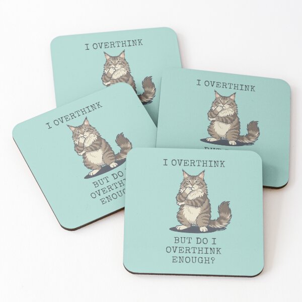 Item preview, Maine Coon Cat I Overthink Funny Pondering designed and sold by d247.