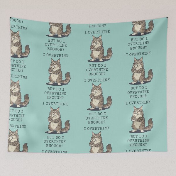 Item preview, Maine Coon Cat I Overthink Funny Pondering designed and sold by d247.