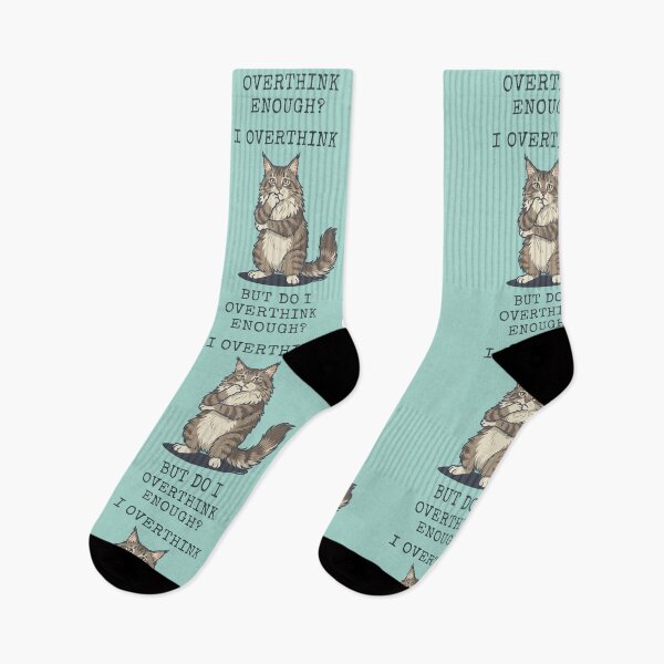 Item preview, Maine Coon Cat I Overthink Funny Pondering designed and sold by d247.