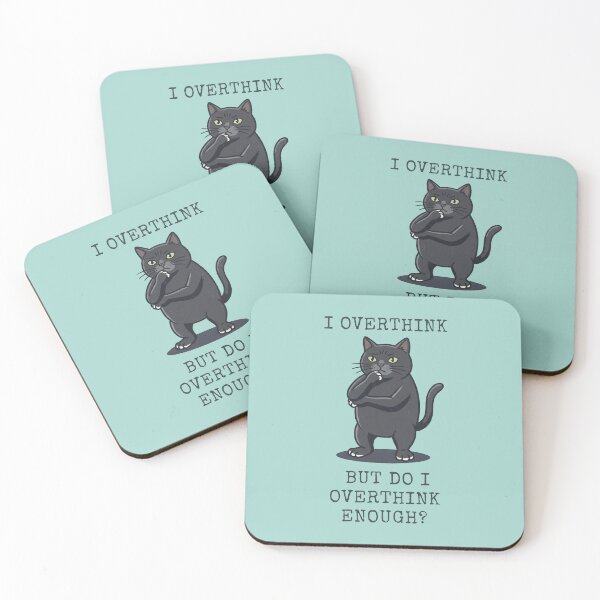 Item preview, Black Cat Overthinker Feline Pondering Humor designed and sold by d247.